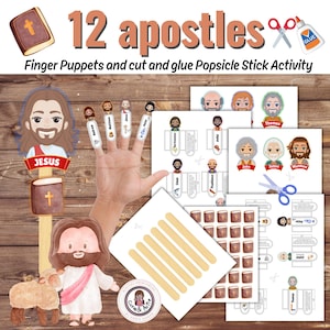 Bibel Sonntagsschule Cut and geklebte Aktivität: 12 Apostel Fingerpuppe