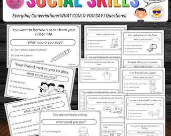 Social Skills Conversations Cards: What could you say? 40 cards