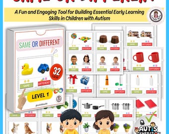32 "Same or Different" Cards for Kids with Autism / Early Intervention visual