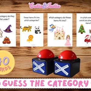 Jogo de Adivinhe a Categoria: 40 categorias + Jogo de Busca e Achado (40 cartas)