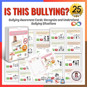 Isto é Bullying? Cartões de Reconhecimento para Crianças com Autismo - 25 CARTÕES
