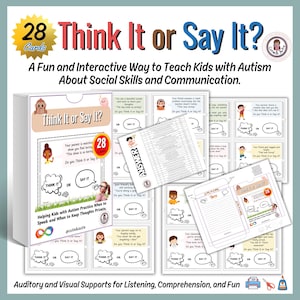 Think It or Say It?/ Social Kids - 28 Karten - 28 Karten für Kinder mit besonderen Bedürfnissen