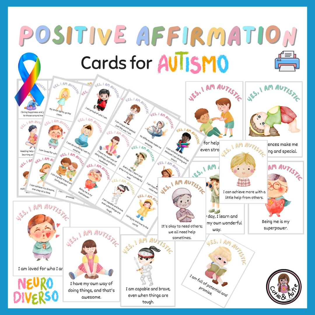 Affirmation Cards for Autistic Children Confidence and Self-acceptance ...