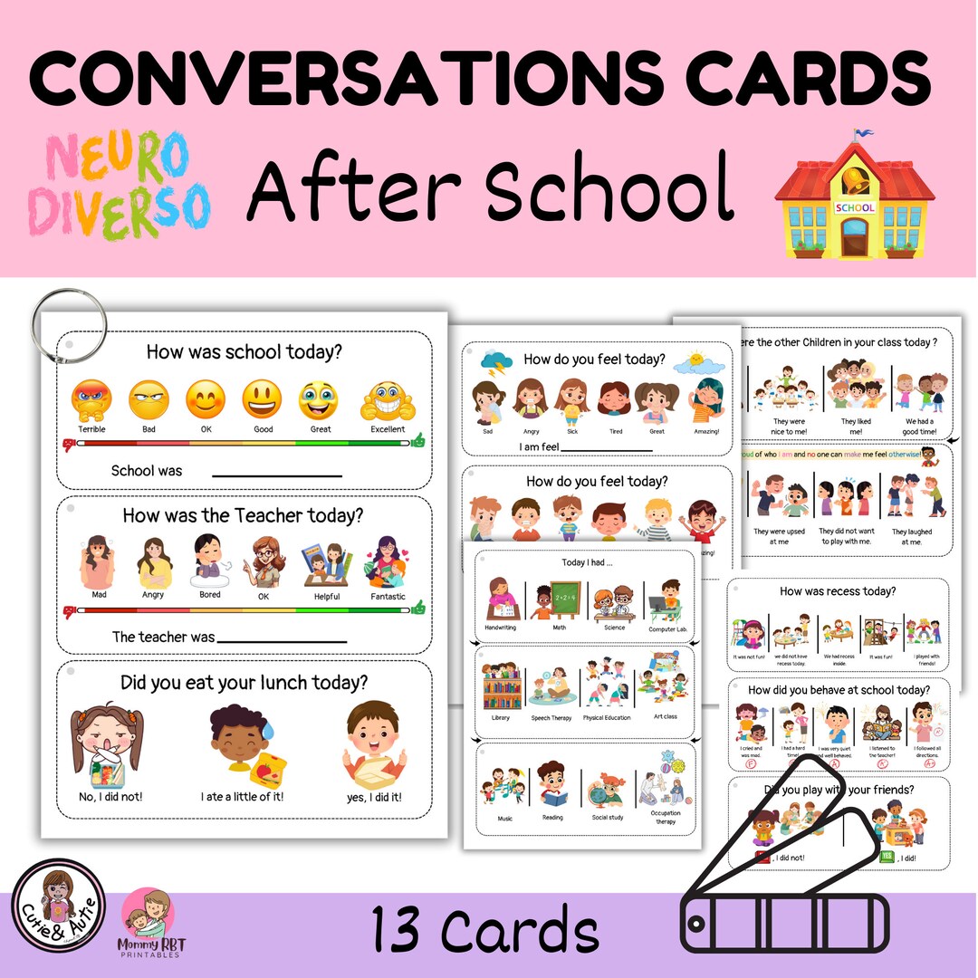 Conversations Cards After School - Speech Therapy - Etsy