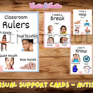 Tarjetas de apoyo visual para la autogestión: autismo y educación especial
