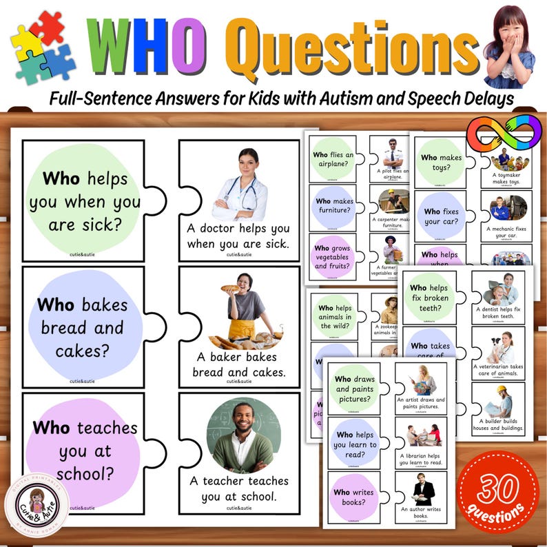 Interactive Who Questions Puzzle: Speech Therapy Tool for Language ...