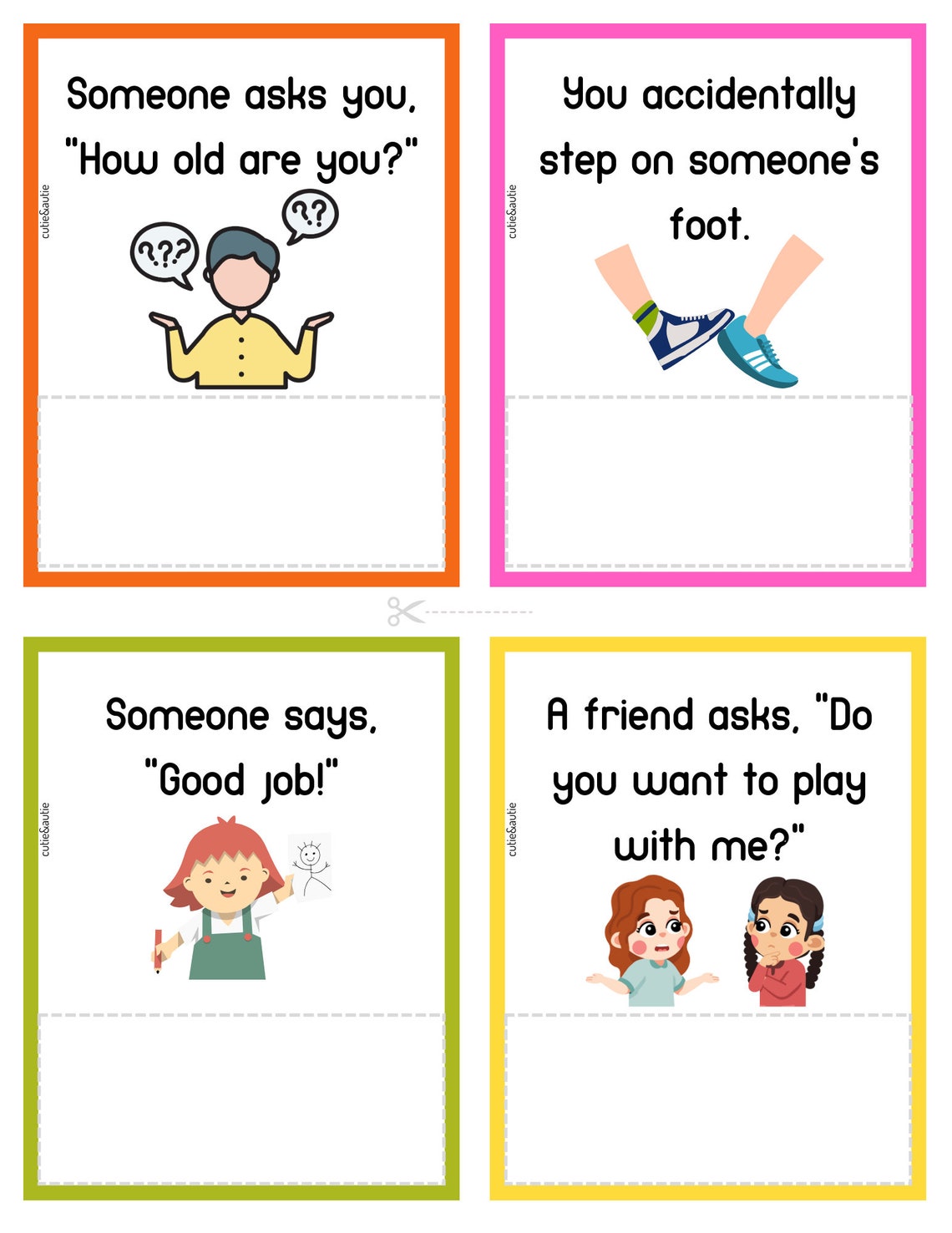 Speech Therapy - Social Communication Questions -what to Say Cards+ ...
