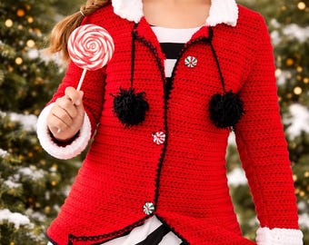 子供用冬ブラウスのかぎ針編みパターン - スタイリッシュなお祝いデザイン