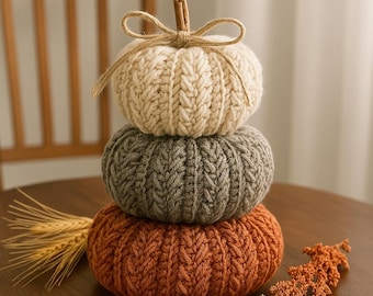 かぎ針編みのカボチャのパターン、パフステッチ、ビデオのダウンロード（PDF）