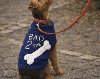 BAD 2 THE BONE かぎ針編み犬用セーターパターン – 冬にぴったりのペットウェア