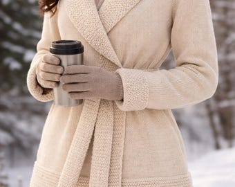 クラシックなタイフロントニットジャケットのパターン