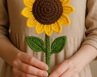 Sunflower Crochet Pattern - A stylish realistic design to decorate your craft projects!