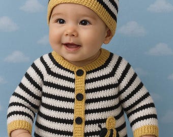 ベビービージャケット＆ボンネットのかぎ針編みパターン