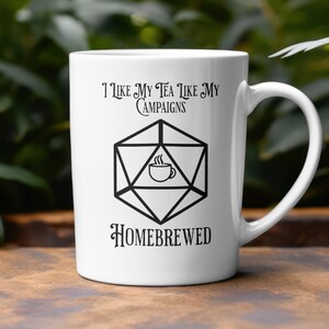 Homebrew Tea Mug 15oz, DnD mug, Tea lover, Gift for players, Game Night Mug, Tabletop Gamer, Tea Obsessed, Fantasy Mug, Role Playing Game