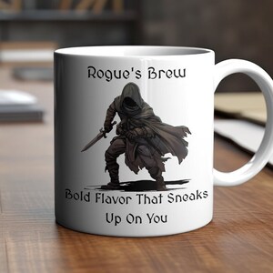 Rogue Tea Mug 11oz, RPG Gamer, DnD mug, Dungeon Master Gift, Present for players, Tabletop Gamer, Nerdy Mug, Fantasy Mug, Role Playing Game