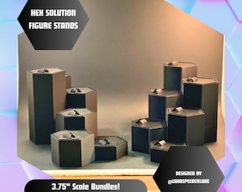 Action Figure Stands Hex Solution Multi-Tiered Step Riser Display Stands for 1:18 or 3.75" Action Figures - Designed by LandspeederLuke