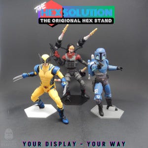 Action Figure Stands Hex Solution Action Figure Display Stands for 1/12 or 6" Action Figures - Designed by LandspeederLuke