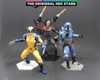 Action Figure Stands Hex Solution Action Figure Display Stands for 1/12 or 6" Action Figures - Designed by LandspeederLuke