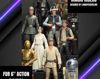Action Figure Stands - MAGIC STANDS Peg-Free Action Figure Display Stands for 1/12 or 6" Scale Action Figures - Designed by LandspeederLuke
