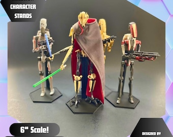 Action Figure Stands Hex Solution Action Specialty Character Stands for 1:12 or 6" Scale Action Figures - Designed by LandspeederLuke