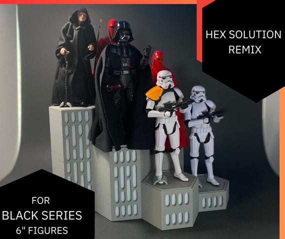 Action Figure Stands Hex Solution Remix Space Station Light Wall Stands  For Black Series Inch Action Figures NOT ILLUMINATED