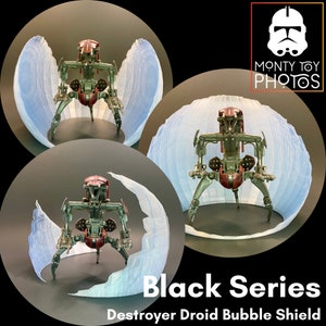 Black Series Droideka 6&quot; Destroyer Droid Bubble Shield 3D Printed in PETG