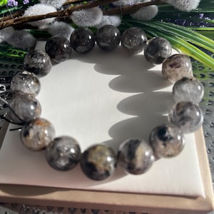 High Quality 17mm Herkimer Diamond Round Bead Bracelet | Natural Herkimer Diamond Bracelet