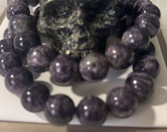 Braccialetto di perline di charoite viola da 11 mm / pietra curativa russa