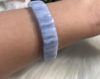 Blue Lace Agate Bracelet | 10mm Calming Crystal Jewelry