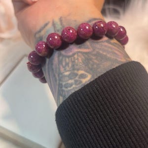 9mm Ruby Crystal Bracelet | Boost Self Confidence | Attract Wealth | July Birthstone Jewelry