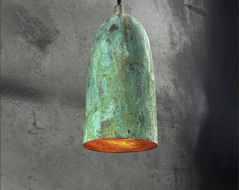 Rustic Copper Pendant Light: Farmhouse Kitchen Hanging Lighting