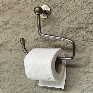 Porta rotolo di carta igienica artigianale, elegante porta rotolo di carta igienica da parete in bronzo oliato per bagno