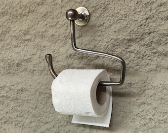 Handcrafted Oil Rubbed Bronze Toilet Roll Holder: Solid Brass Wall Mount