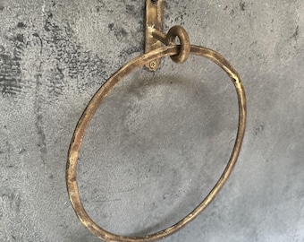 Antique Brass Towel Ring: Wall Mount Bathroom Hand Towel Holder
