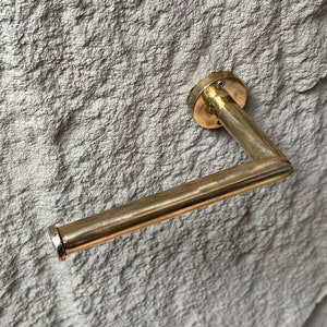 Porta rotolo di carta igienica in ottone massiccio, porta fazzoletti artigianale per bagno, porta carta igienica a parete