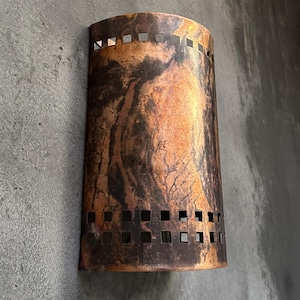 Rustic Copper Wall Sconce: Half Round Outdoor Lighting