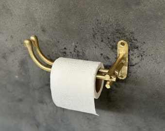 Handcarfted Solid Brass Toilet Paper Roll Holder,  Brass Tissue Holder for Bathroom