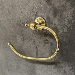 Porta carta igienica in ottone non laccato, porta rotolo di carta igienica in ottone massiccio, porta fazzoletti da bagno