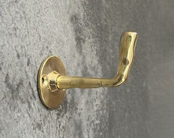 Unlacquered Brass Wall Hooks, Solid Brass Coat Hanger