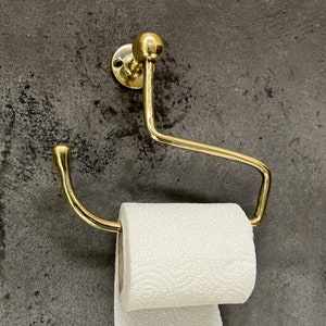 Portarotolo carta igienica in ottone massiccio realizzato a mano. Elegante portarotolo da parete in ottone per bagno