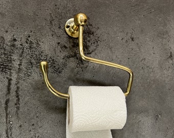 Handgemaakte massief messing toiletrolhouder: stijlvolle muurbevestiging
