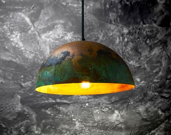 Illuminazione da cucina a isola in rame realizzata a mano, lampada a sospensione in rame, lampada a sospensione rustica