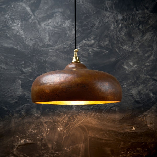 Rustic Copper Island Kitchen Lighting, Copper Pendant Light Fixture ,