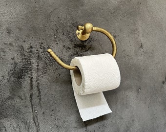 Massief messing toiletrolhouder: wandgemonteerde minimalistische badkamerrolstandaard