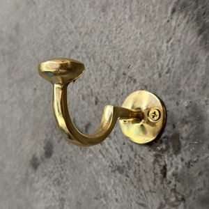 Solid Brass Wall Mounted Hooks, Bathroom Wall Hooks, Vintage Towel Hooks