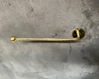 Unlacquered Brass Toilet Paper Holder: 12 Inch Wall Mounted Mega Roll Bathroom Fixture