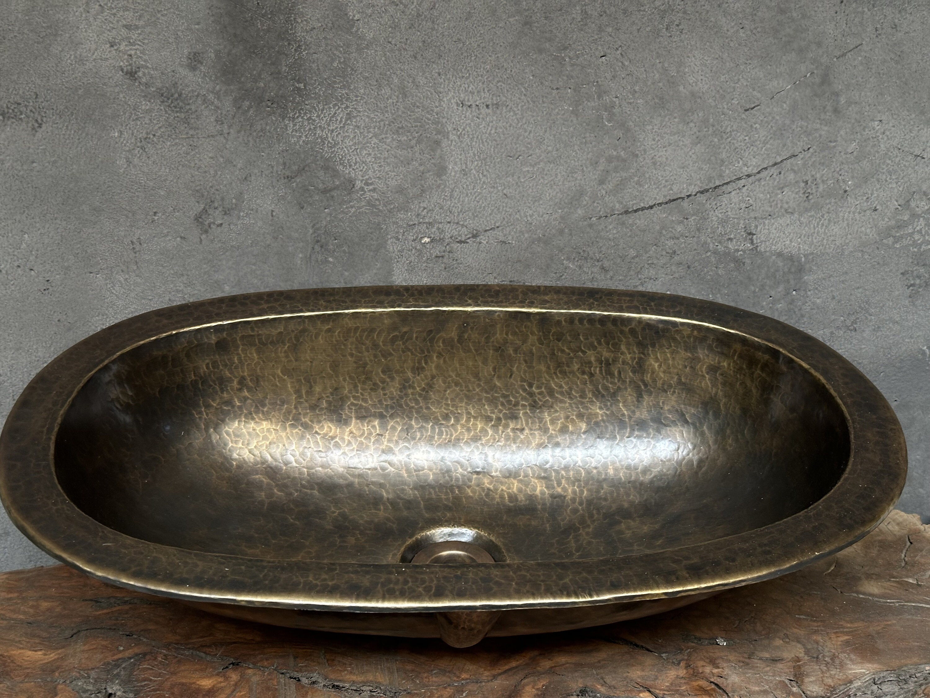 Oil Rubbed Bronze Bathroom Sink Oval Patina Brass Handcrafted Drop In 