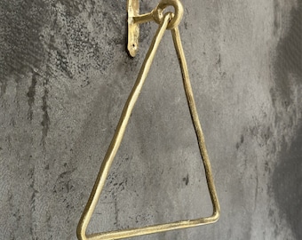 Triangle Solid brass Hand Towel Ring Bathroom Wall Mounted Retro Kitchen Accessories