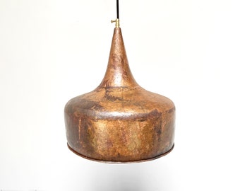 Rustic Copper Ceiling Light – Handmade Pendant Light for Dining Room