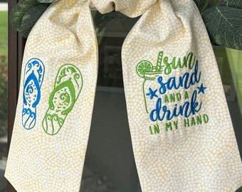 Summer Wreath Sash: Beach House Decor with Flip Flops